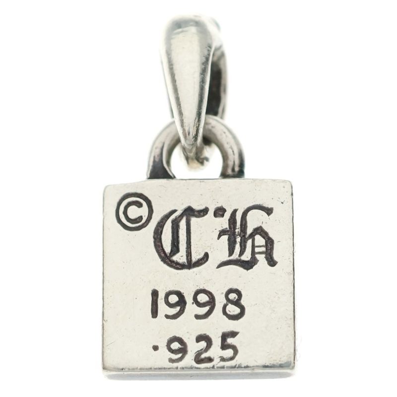 Chrome Hearts Framed CH Plus Charm Silver Necklace Top