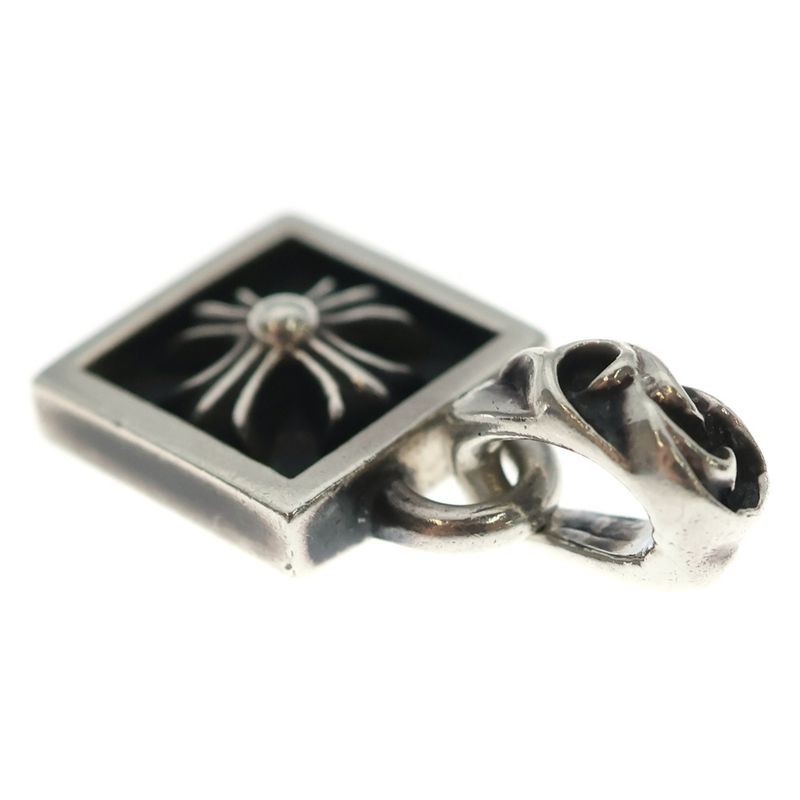 Chrome Hearts Framed CH Plus Charm Silver Necklace Top