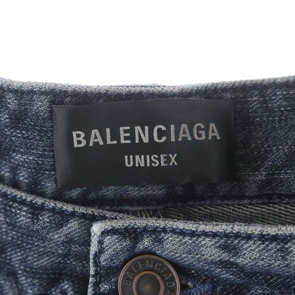 Balenciaga Double Front Wide Leg Jeans Denim Pants Indigo