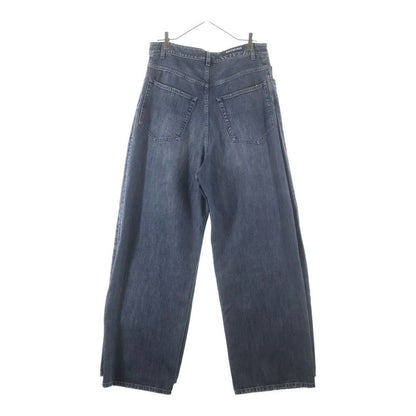 Balenciaga Double Front Wide Leg Jeans Denim Pants Indigo