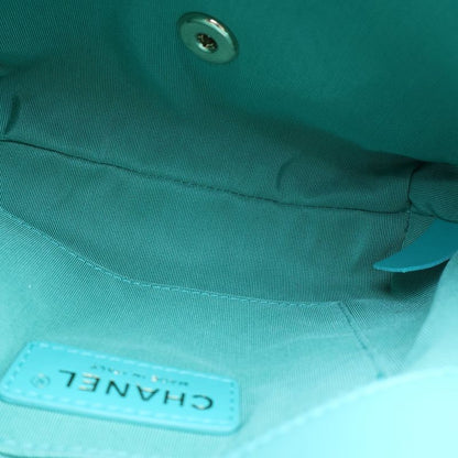 Chanel CC Logo Turnlock Flap Chain Mini Shoulder Bag Turquoise Blue