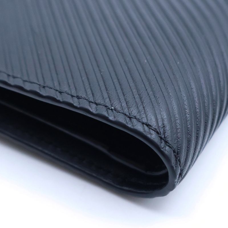Loewe Slim Compact Wallet Bifold Coin Case Black Texture Classic