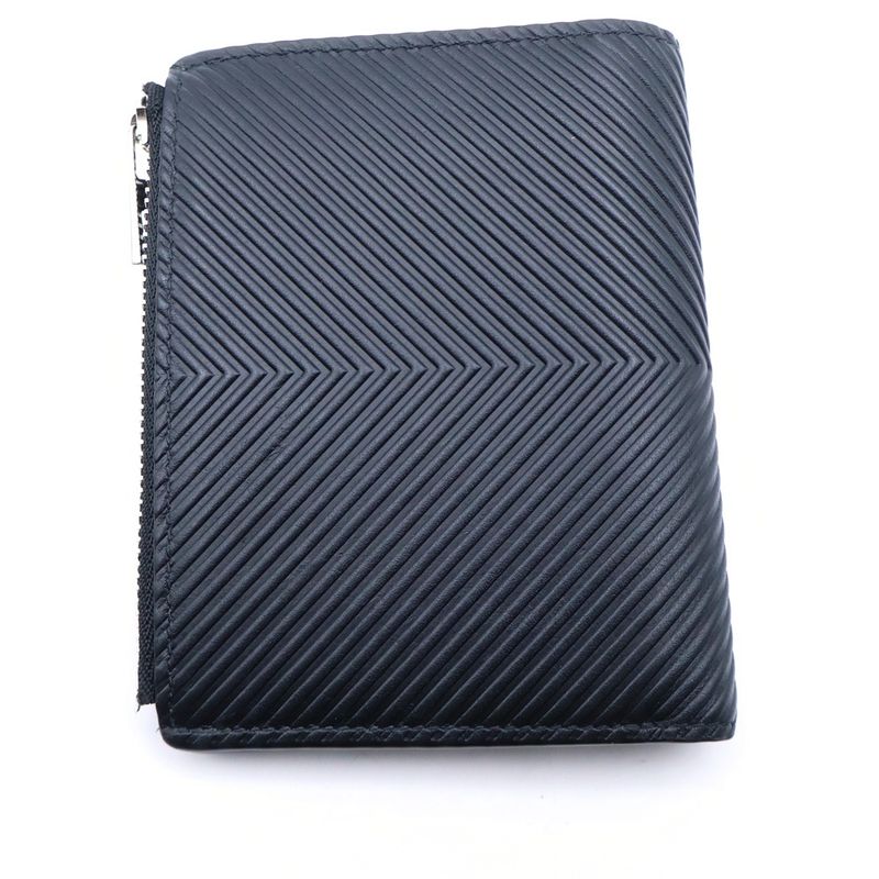 Loewe Slim Compact Wallet Bifold Coin Case Black Texture Classic