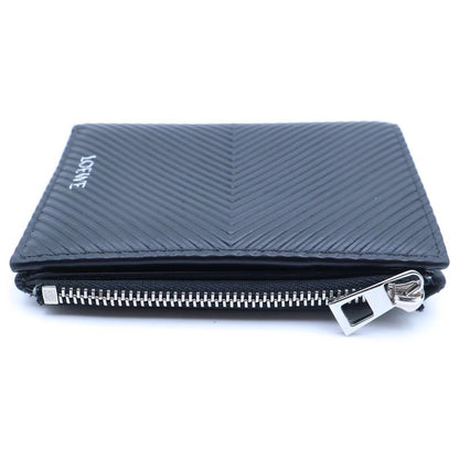 Loewe Slim Compact Wallet Bifold Coin Case Black Texture Classic