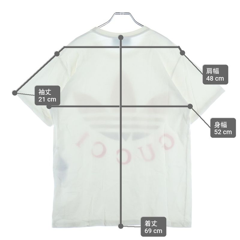 Gucci Adidas Front Logo Short Sleeve T-Shirt White