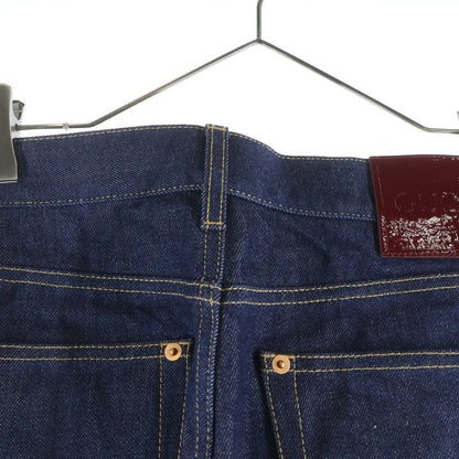 Gucci Enamel Patch Straight Denim Pants Blue