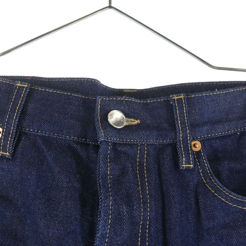 Gucci Enamel Patch Straight Denim Pants Blue