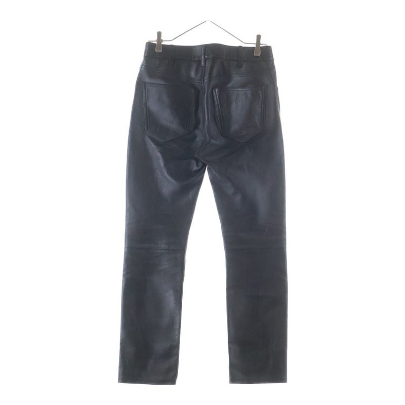 Celine Panel Full Grain Lambskin Leather Pants Black