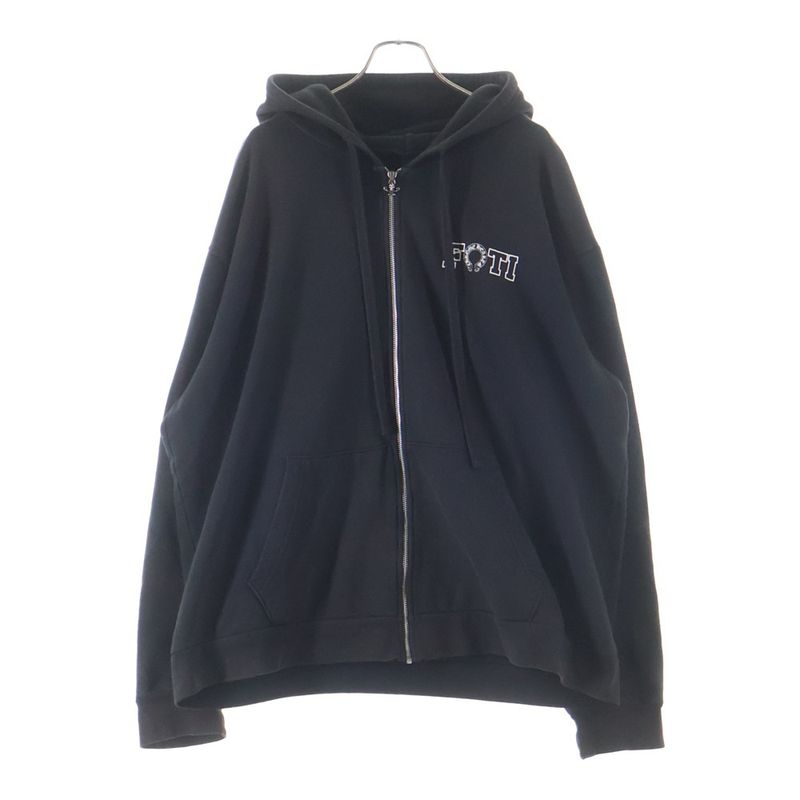 Chrome Hearts Foti Sweatshirt HD Zip Back Print Hoodie Black