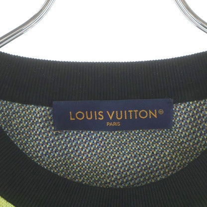 Louis Vuitton Animal Pattern Jacquard Crew Neck Long Sleeve Pullover Sweater Yellowblack