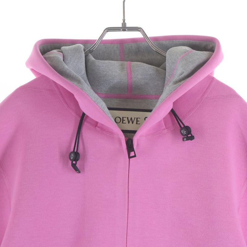 Loewe on Hoodie in Technical Jersey Hooded Zip Up