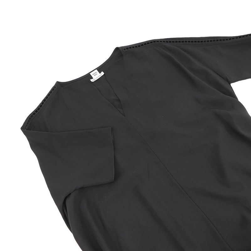 Hermes Dress Embroidery Long Silk 34 Black