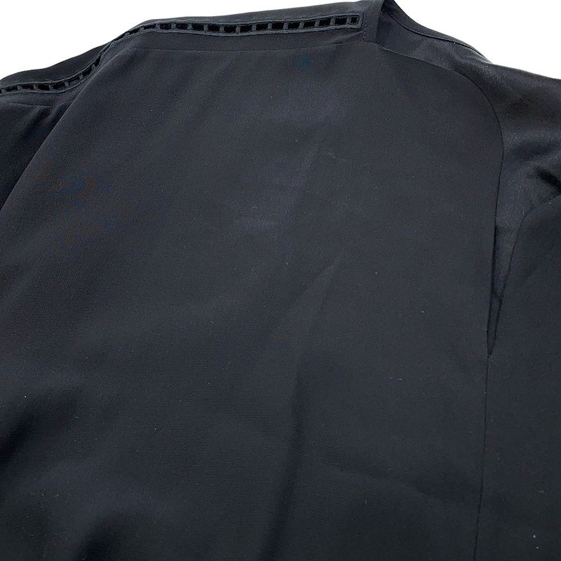Hermes Dress Embroidery Long Silk 34 Black