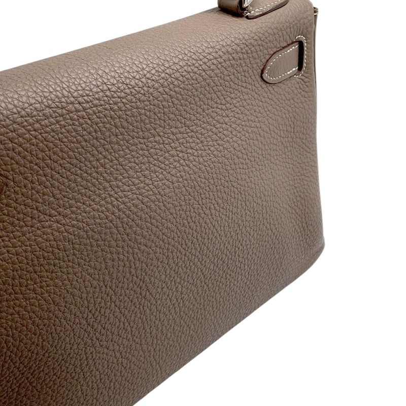 Hermes Handbag Kelly 28 Inner Stitch Etoupe Silver Togo