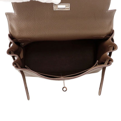 Hermes Handbag Kelly 28 Inner Stitch Etoupe Silver Togo