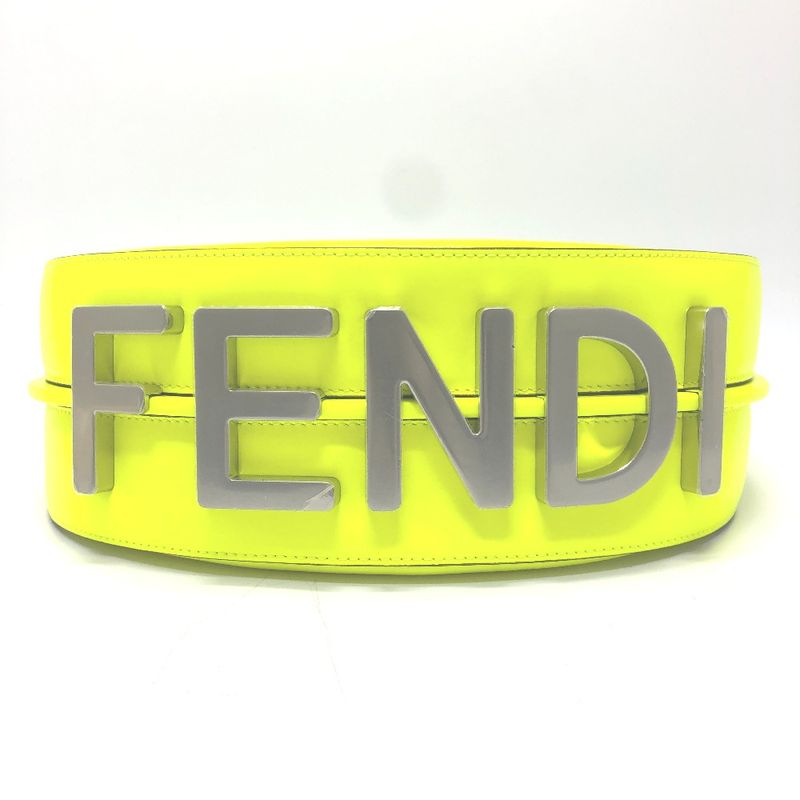 Fendi Shoulder Bag Graffiti Leather Yellow