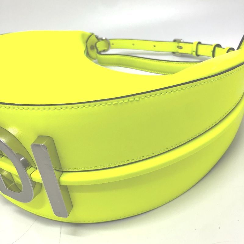 Fendi Shoulder Bag Graffiti Leather Yellow