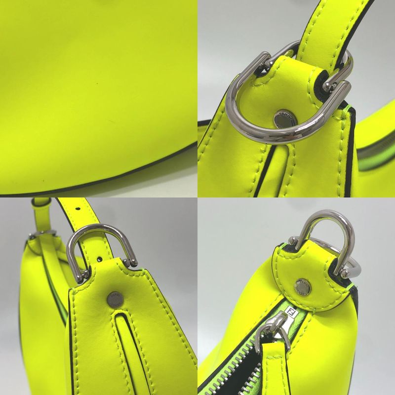 Fendi Shoulder Bag Graffiti Leather Yellow