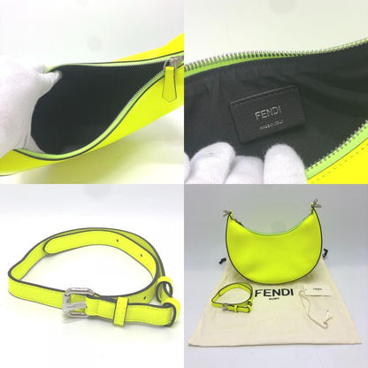 Fendi Shoulder Bag Graffiti Leather Yellow
