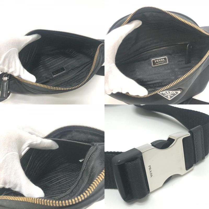Prada Belt Bag Triangle Plate Nylon Black