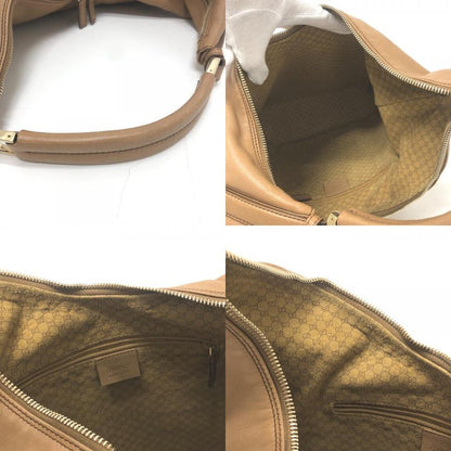Gucci Shoulder Bag Logo Leather Brown