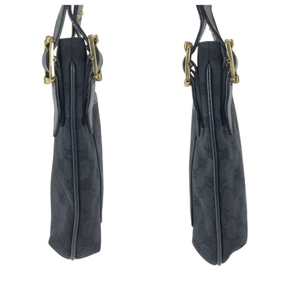 Gucci Black Gold GG Canvas Leather Shoulder Bag Pochette