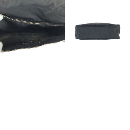 Prada Tessuto Black Silver Nylon Leather Shoulder Bag