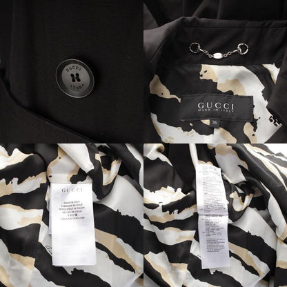 Gucci Cotton Twill All Over Pattern Belted Inner Pocket Trench Coat