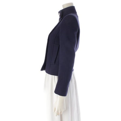 Gucci Wool Logo Button Short Tailored Jacket Navy 36