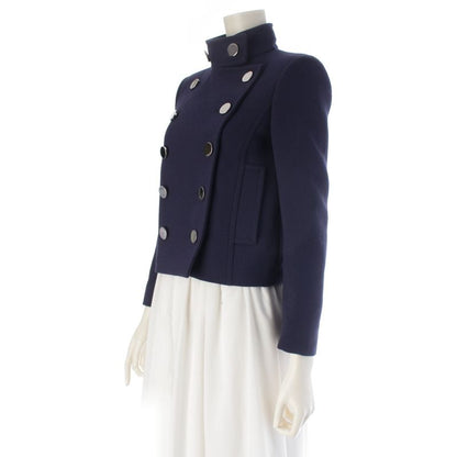 Gucci Wool Logo Button Short Tailored Jacket Navy 36
