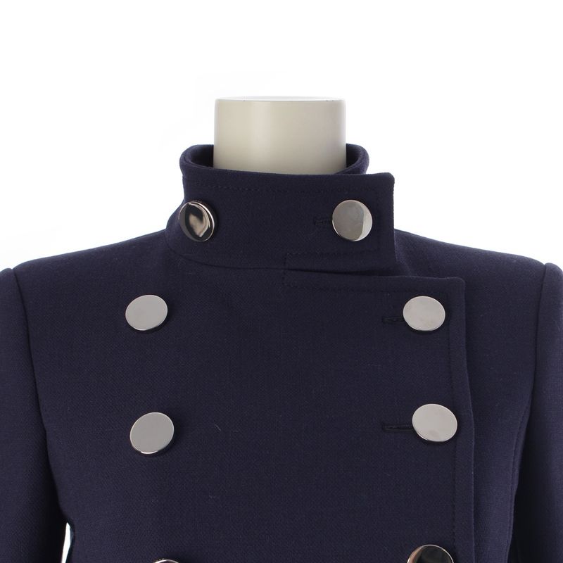 Gucci Wool Logo Button Short Tailored Jacket Navy 36