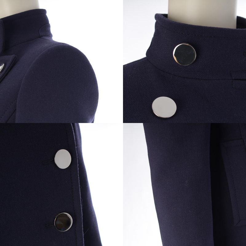 Gucci Wool Logo Button Short Tailored Jacket Navy 36