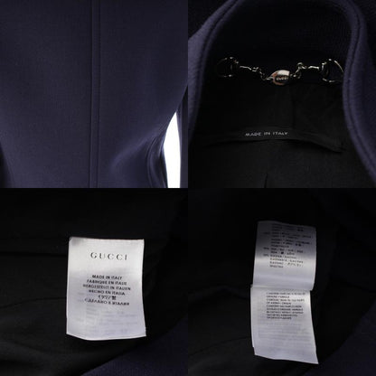 Gucci Wool Logo Button Short Tailored Jacket Navy 36