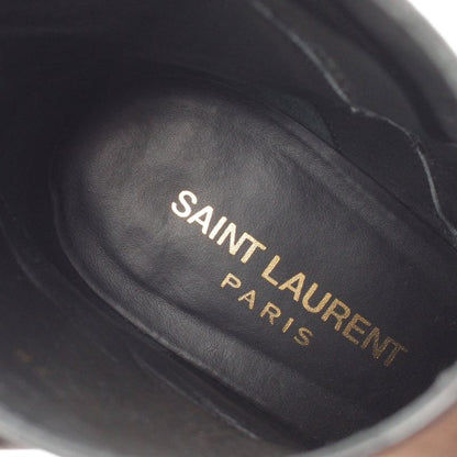 Saint Laurent Leather Wyatt Ring Chain Harness Boots Black