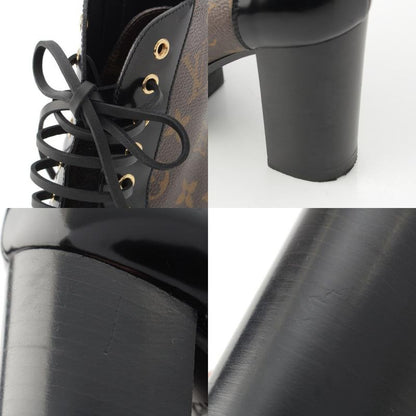 Louis Vuitton Monogram Star Trailline Leather Ankle Boots Side Zip Brown 37