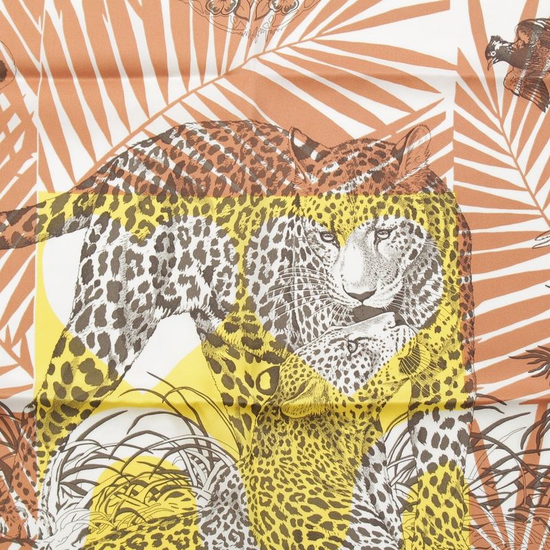Hermes Jungle Love AU Tampon Silk Carre 70 Scarf