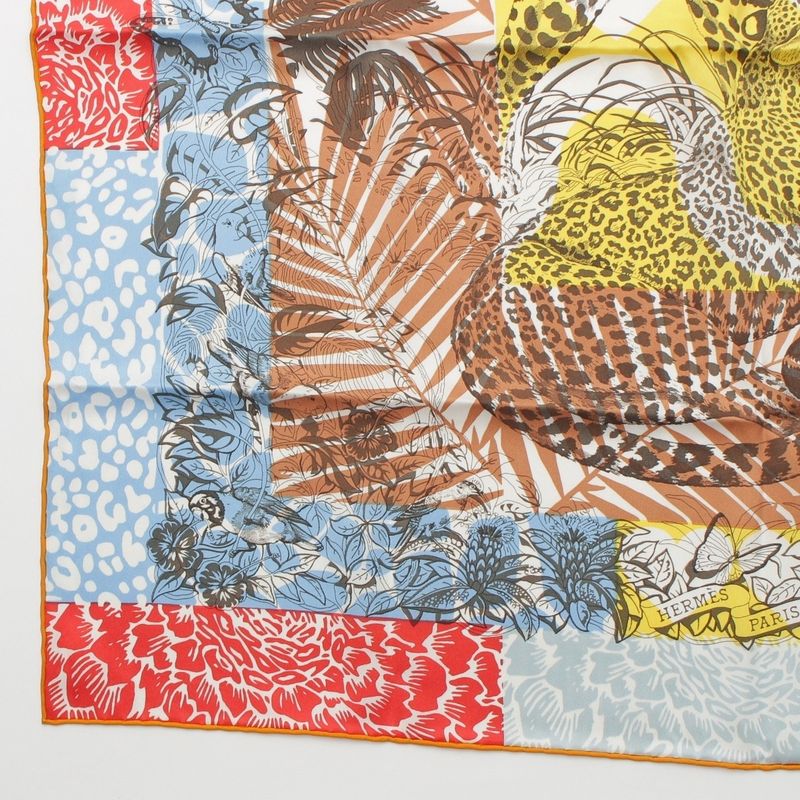 Hermes Jungle Love AU Tampon Silk Carre 70 Scarf