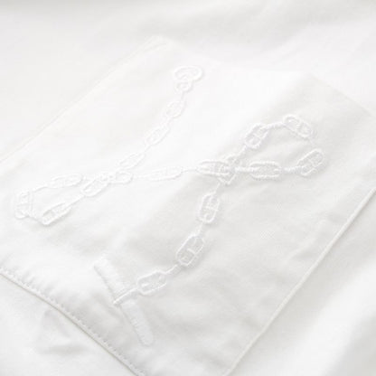 Hermes Chaine D'ancre Embroidery Crew Neck Short Sleeve T-Shirt Top