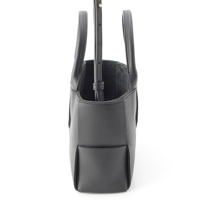 Bottega Veneta Leather Maxi Intrecciato Mini Arco 2-Way Handbag Black
