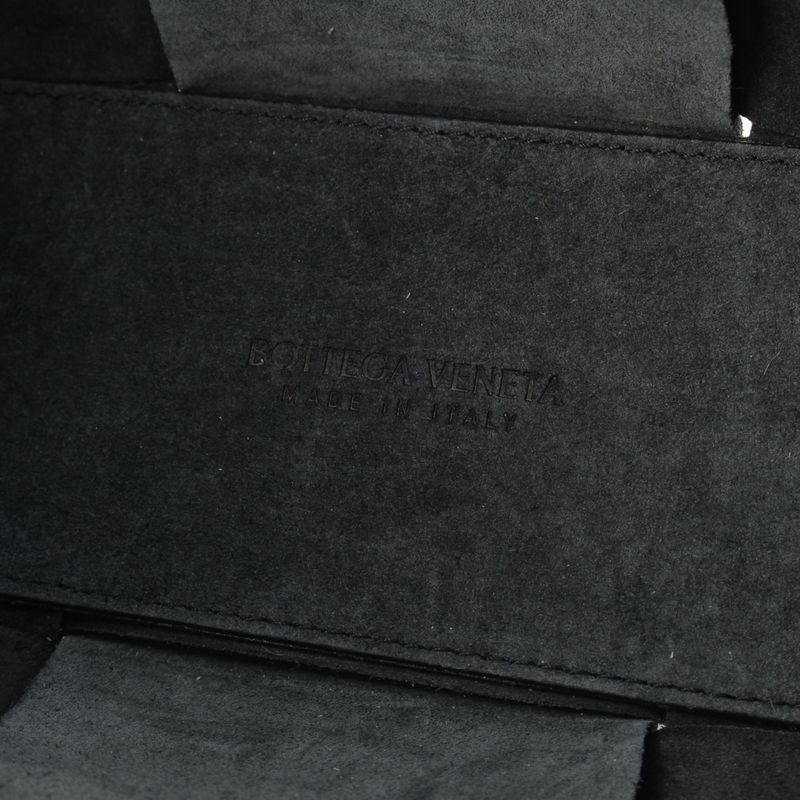 Bottega Veneta Leather Maxi Intrecciato Mini Arco 2-Way Handbag Black