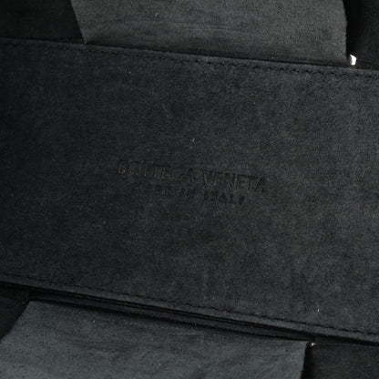 Bottega Veneta Leather Maxi Intrecciato Mini Arco 2-Way Handbag Black