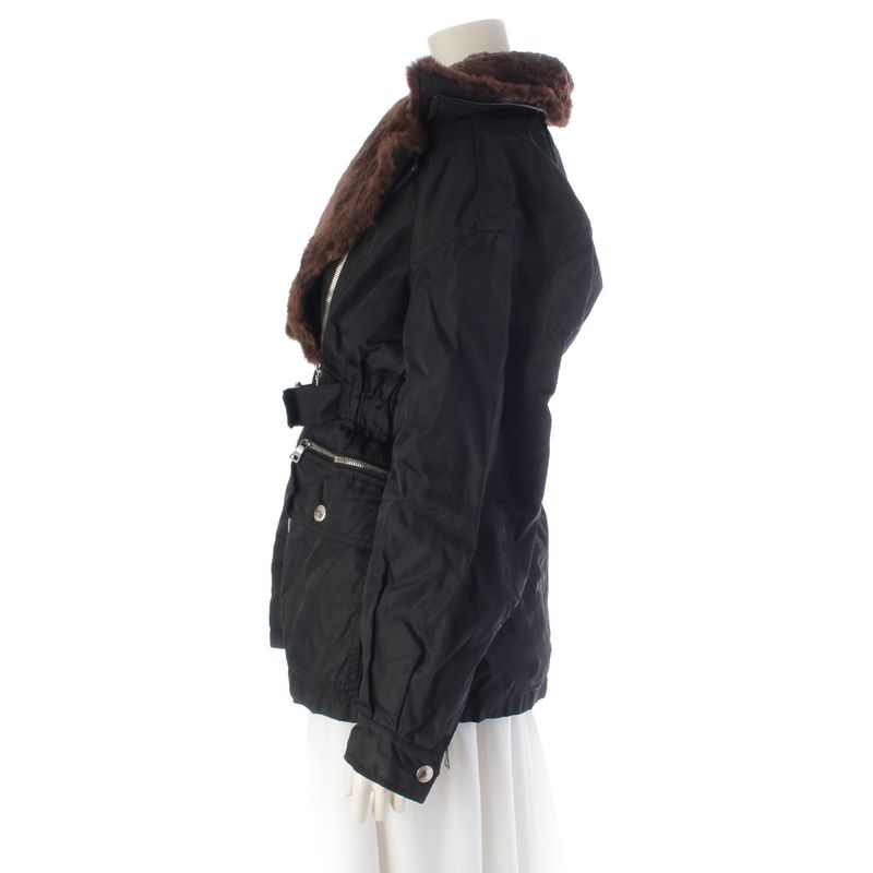 Prada Belt Logo Beaver Fur Jacket