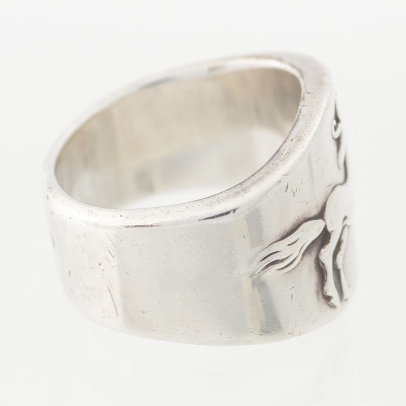 Hermes Vintage Cheval Hose Ring 925 Sterling Silver 52