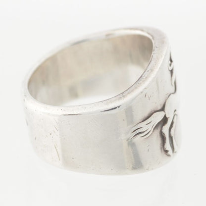 Hermes Vintage Cheval Hose Ring 925 Sterling Silver 52