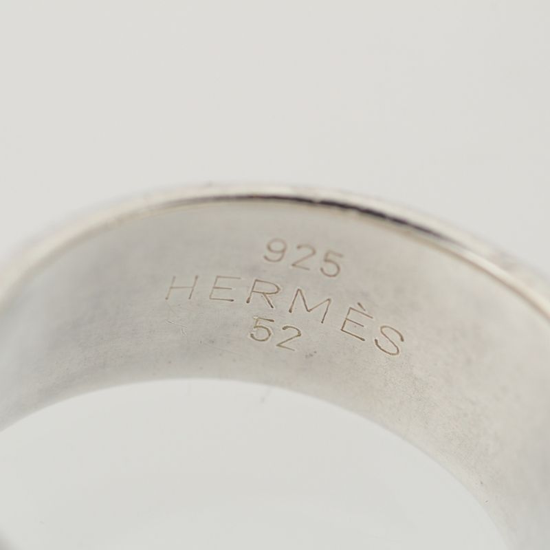 Hermes Vintage Cheval Hose Ring 925 Sterling Silver 52