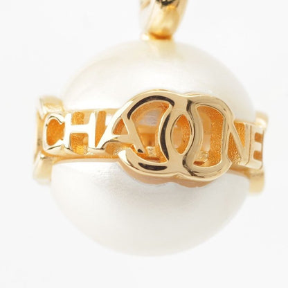 Chanel CC Logo Pearl Necklace Gold