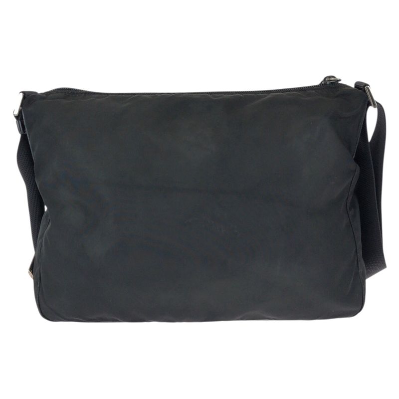 Prada Tessuto Black Silver Nylon Shoulder Bag
