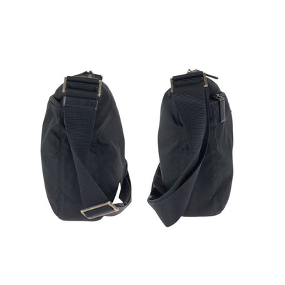 Prada Tessuto Black Silver Nylon Shoulder Bag