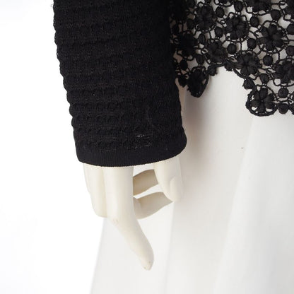 Chanel Cotton Nylon Blend Braided See Through Cardigan Jacket Black 40