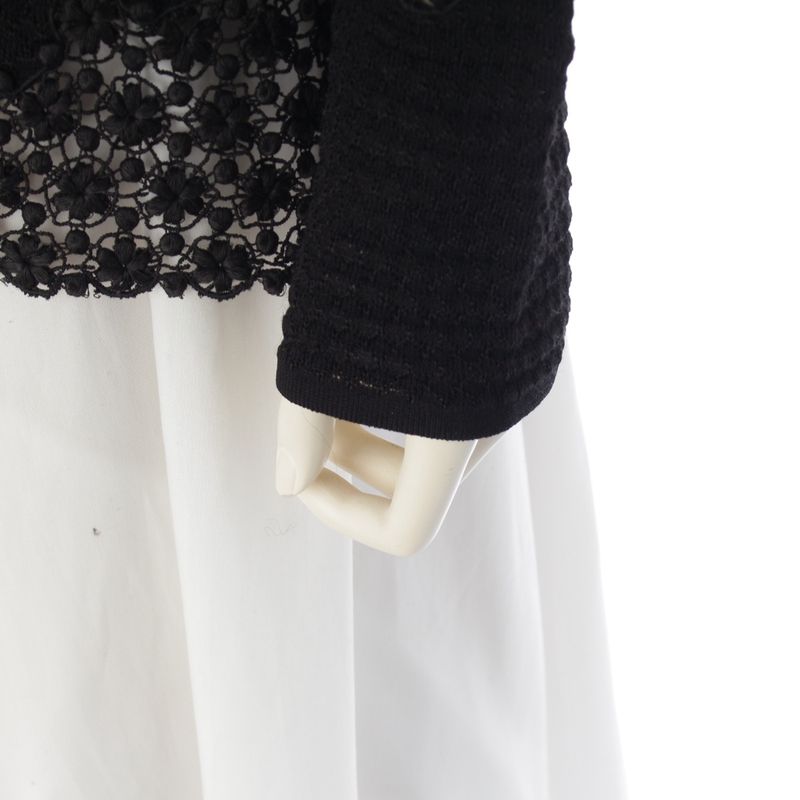 Chanel Cotton Nylon Blend Braided See Through Cardigan Jacket Black 40